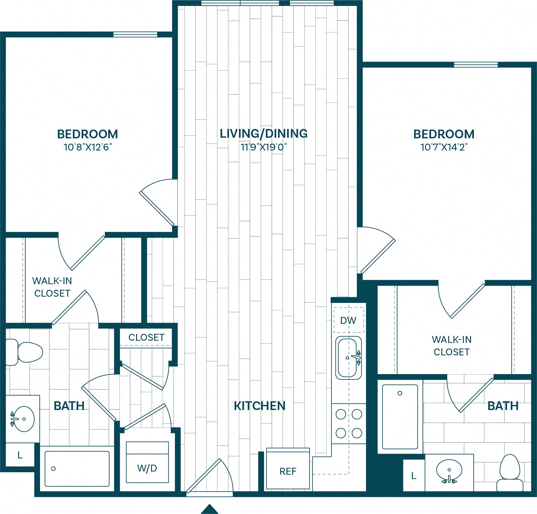 2 Bed/2 Bath-B6 floor plan