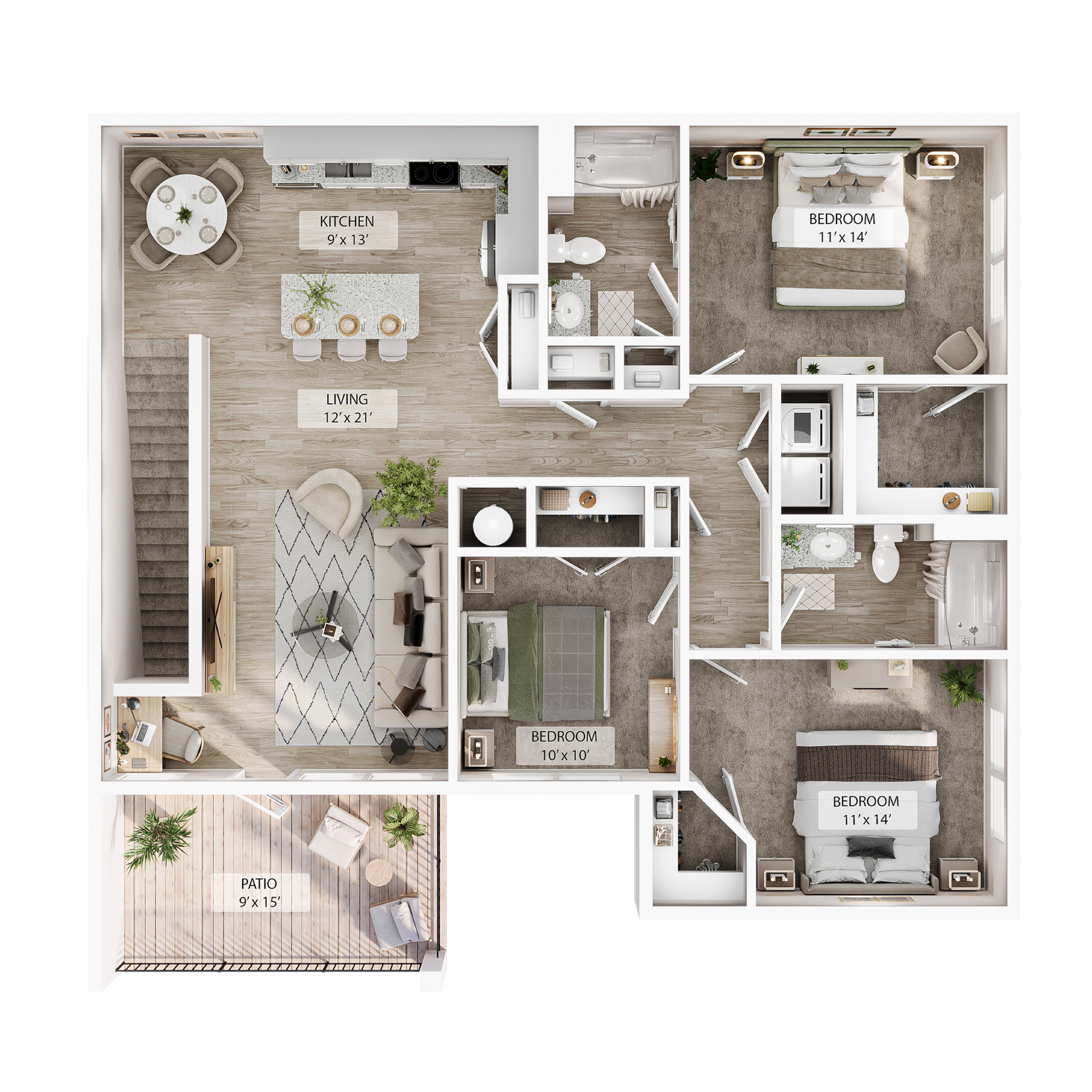 3 BR Grand Overlook floor plan