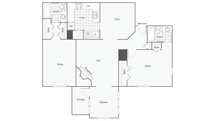 Camelia Previous Reno 2X2 floor plan
