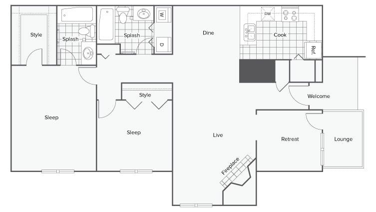 Gardenia 2X2 floor plan