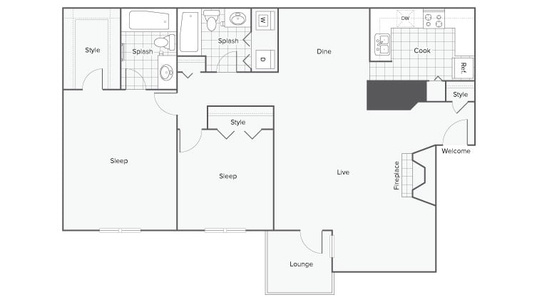 Oleander 2X2 floor plan