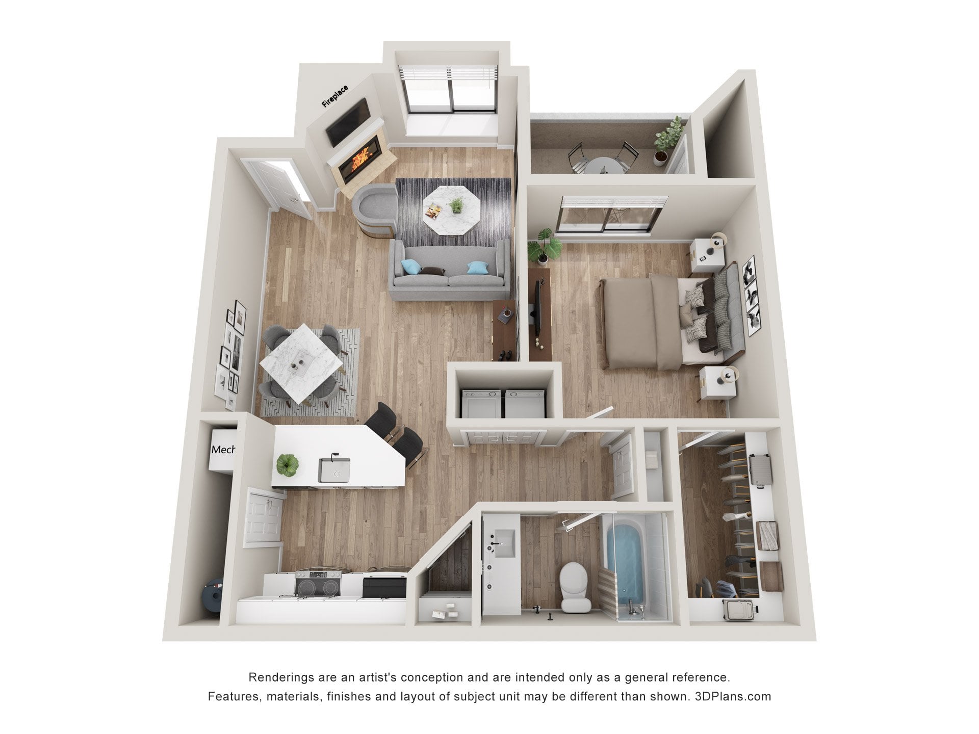 1 Bed/1 Bath-A1A floor plan
