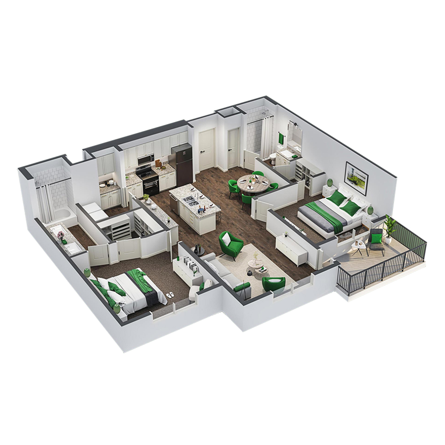 2x2 B2 floor plan