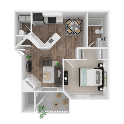 1x1 Reno floor plan