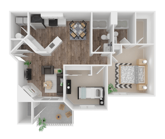 2x2 Classic floor plan