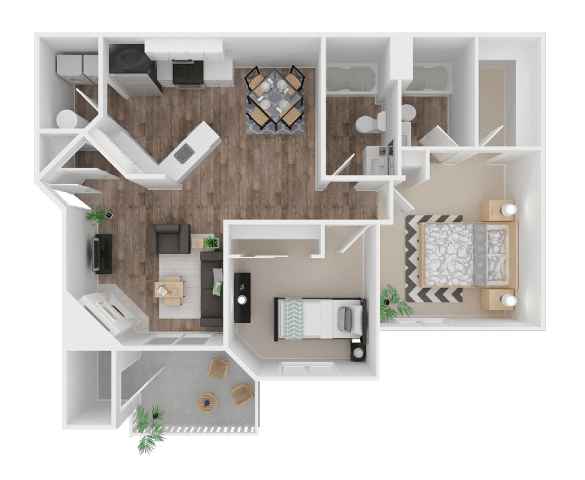 2x2 Reno floor plan