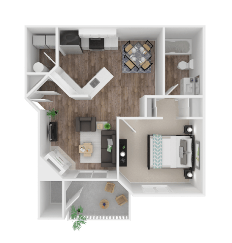 1x1 Classic floor plan