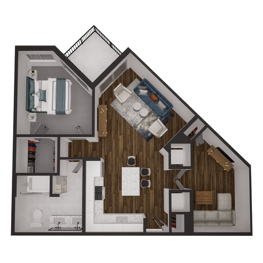 1B floor plan