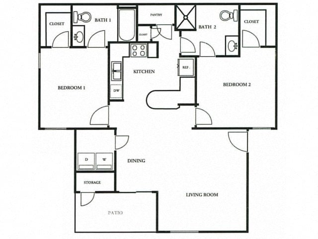 Two Bedroom / Two Bath floor plan