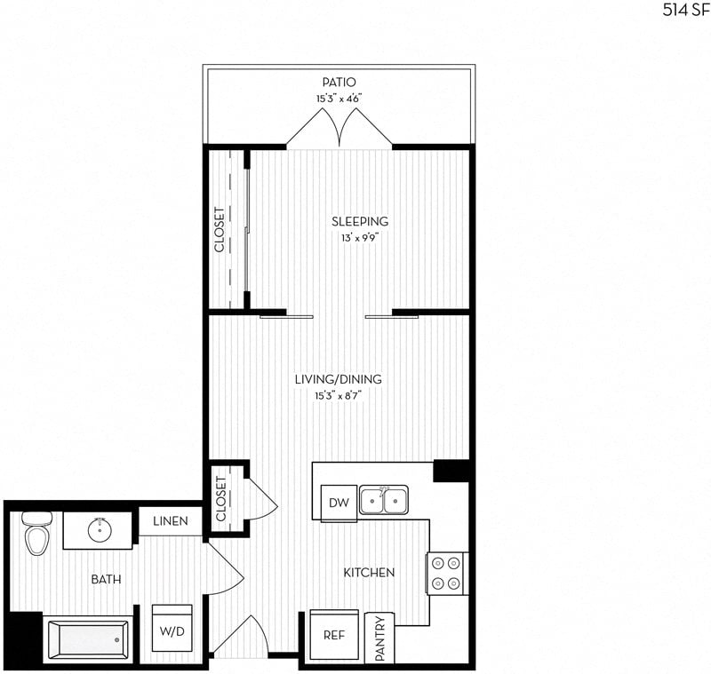Revela Floorplan Studio 0-1A floor plan