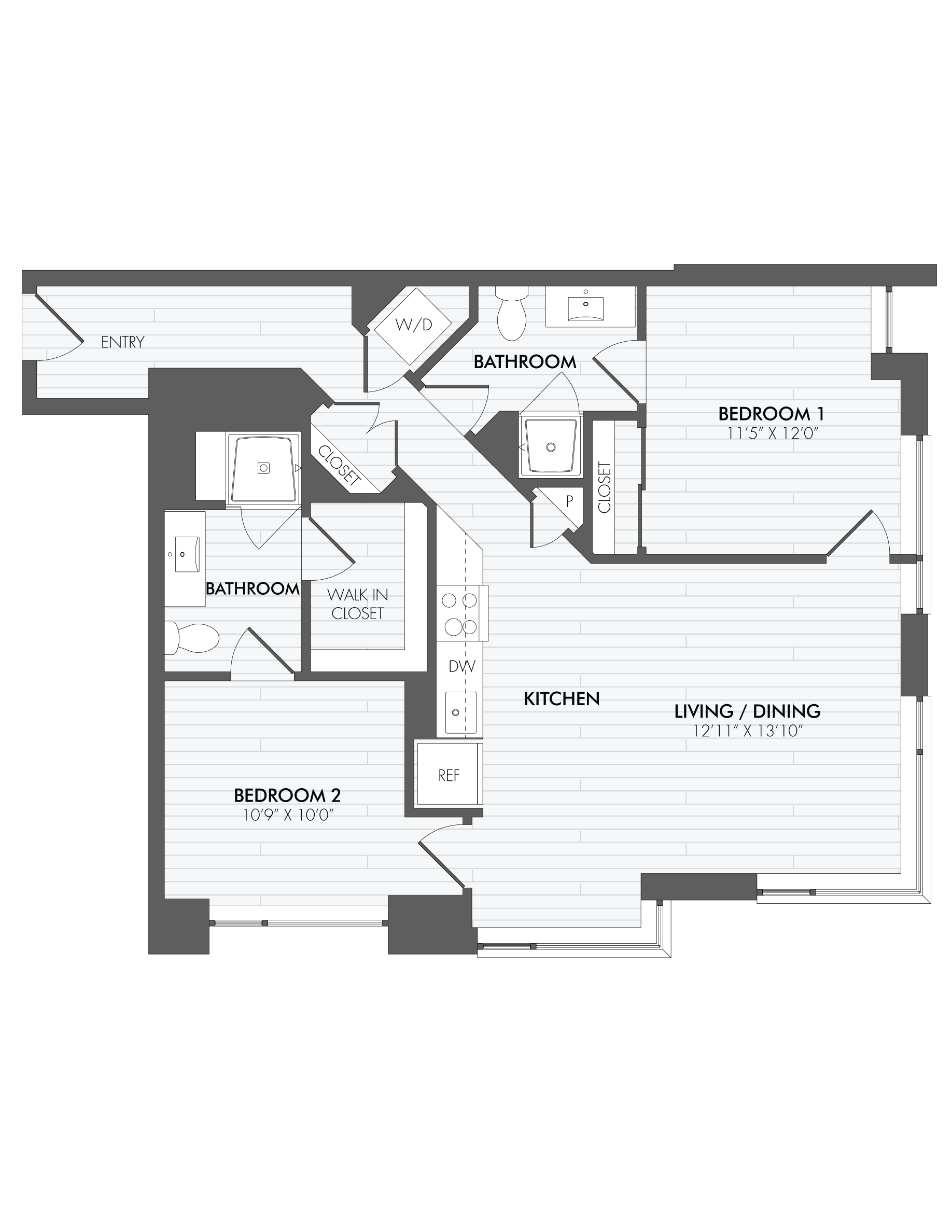 2 Bed/2 Bath-B3 floor plan