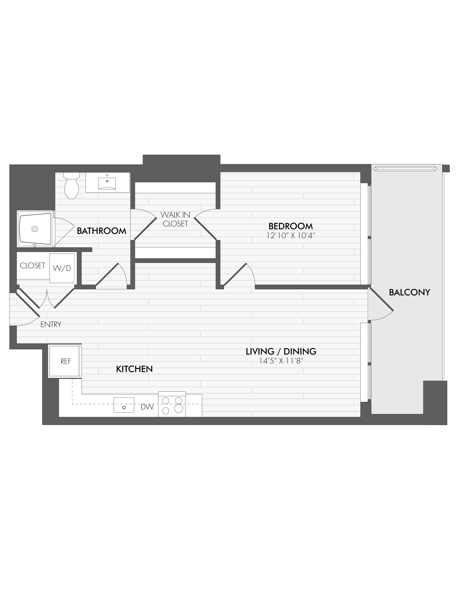 1 Bed/1 Bath-A12 floor plan