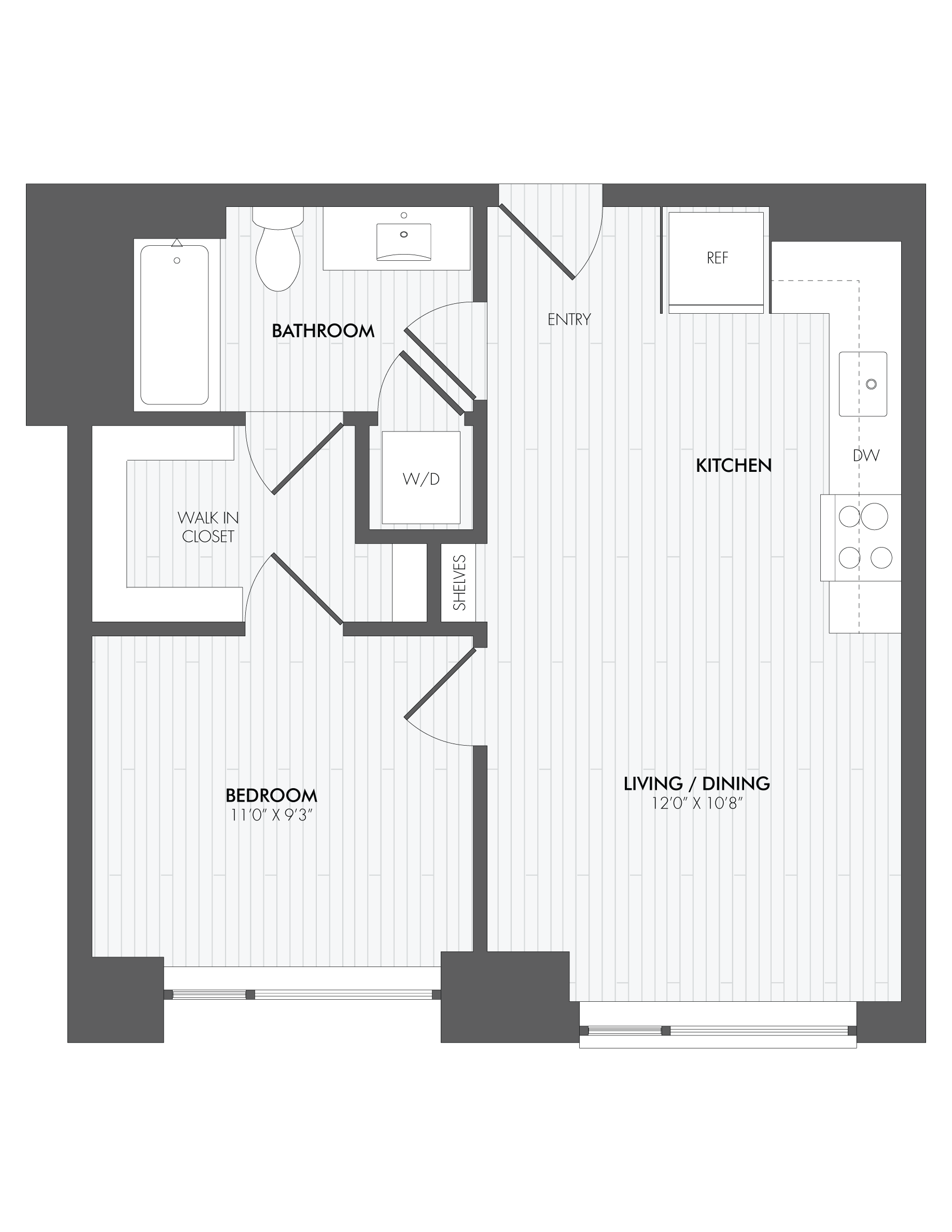 1 Bed/1 Bath-A6 floor plan