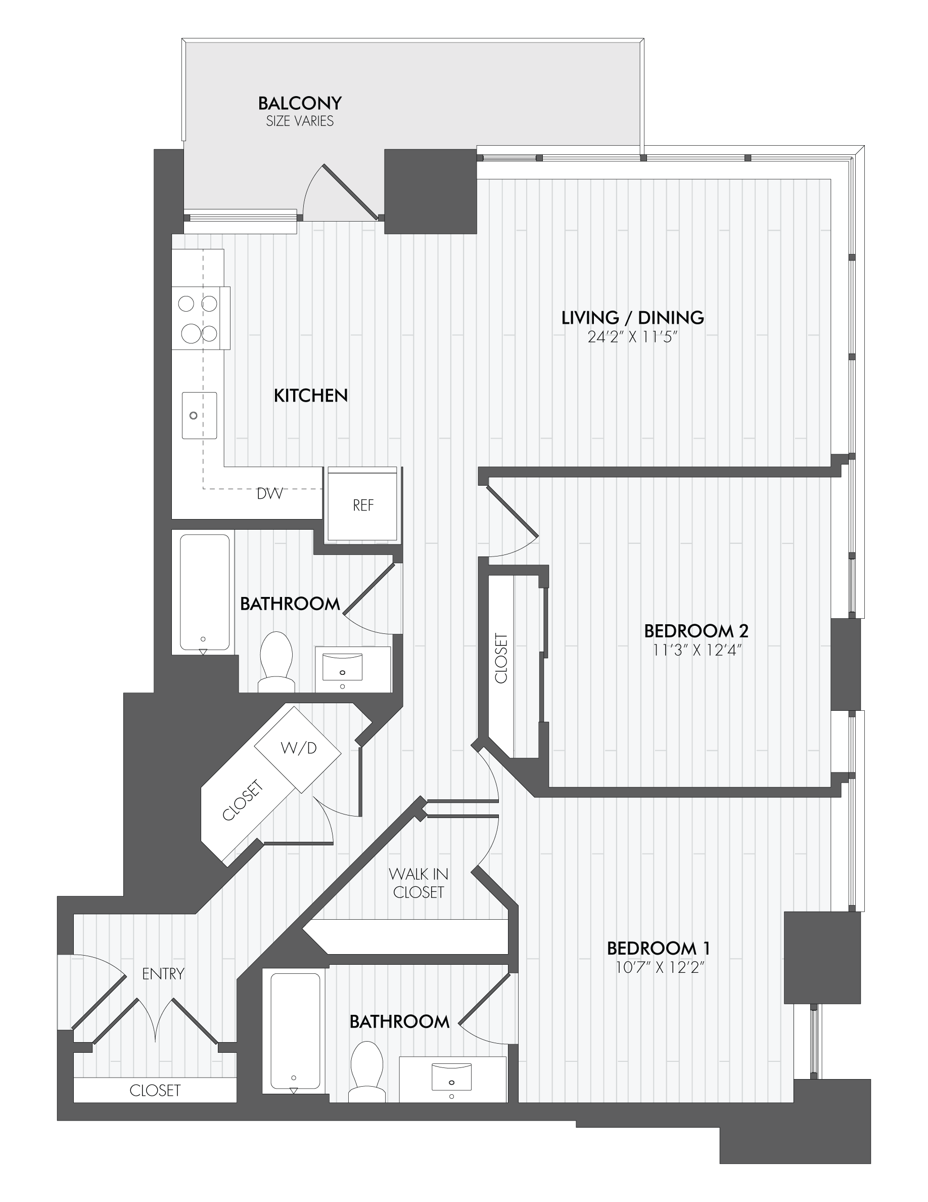 2 Bed/2 Bath-B4 floor plan