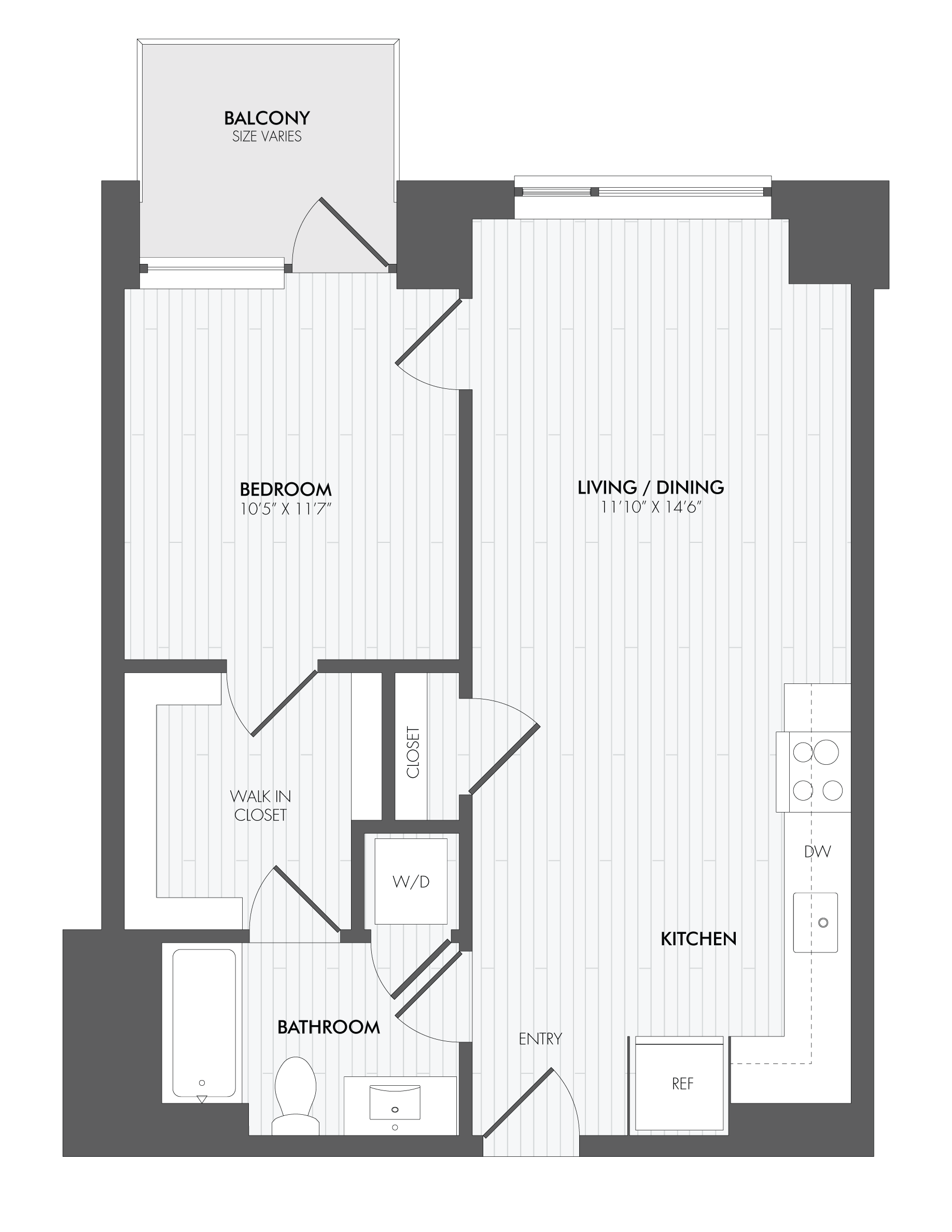 1 Bed/1 Bath-A10 floor plan