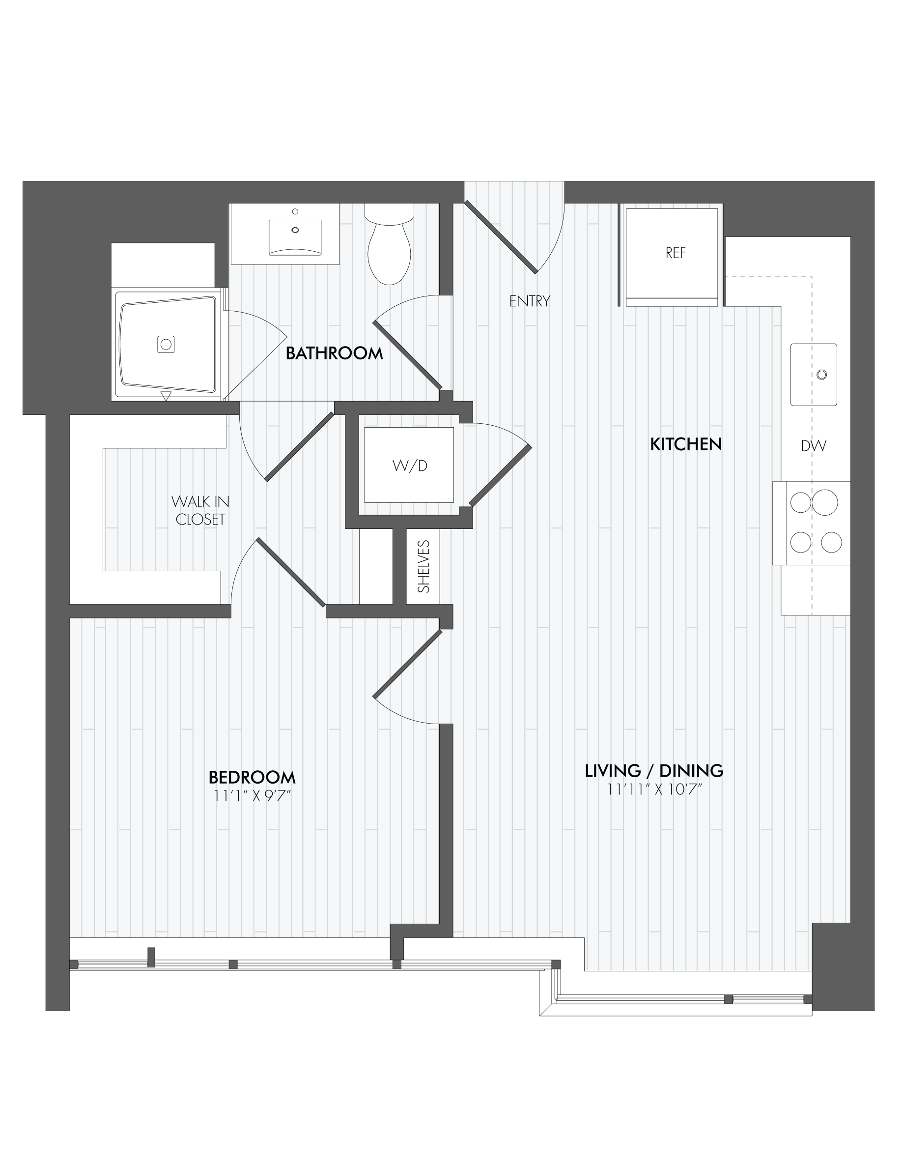 JR 1 Bed/1 Bath-A1 floor plan