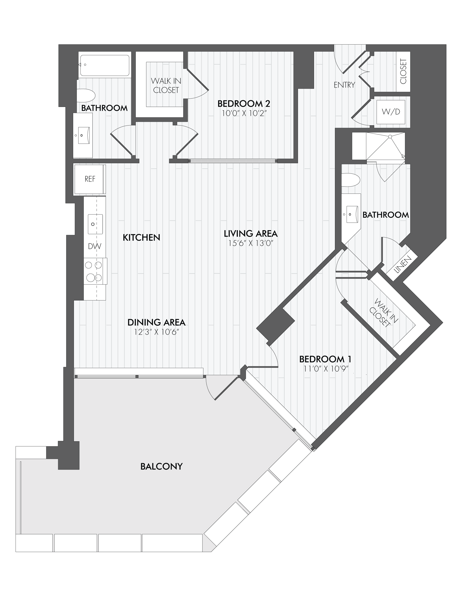 2 Bed/2 Bath-B5 floor plan