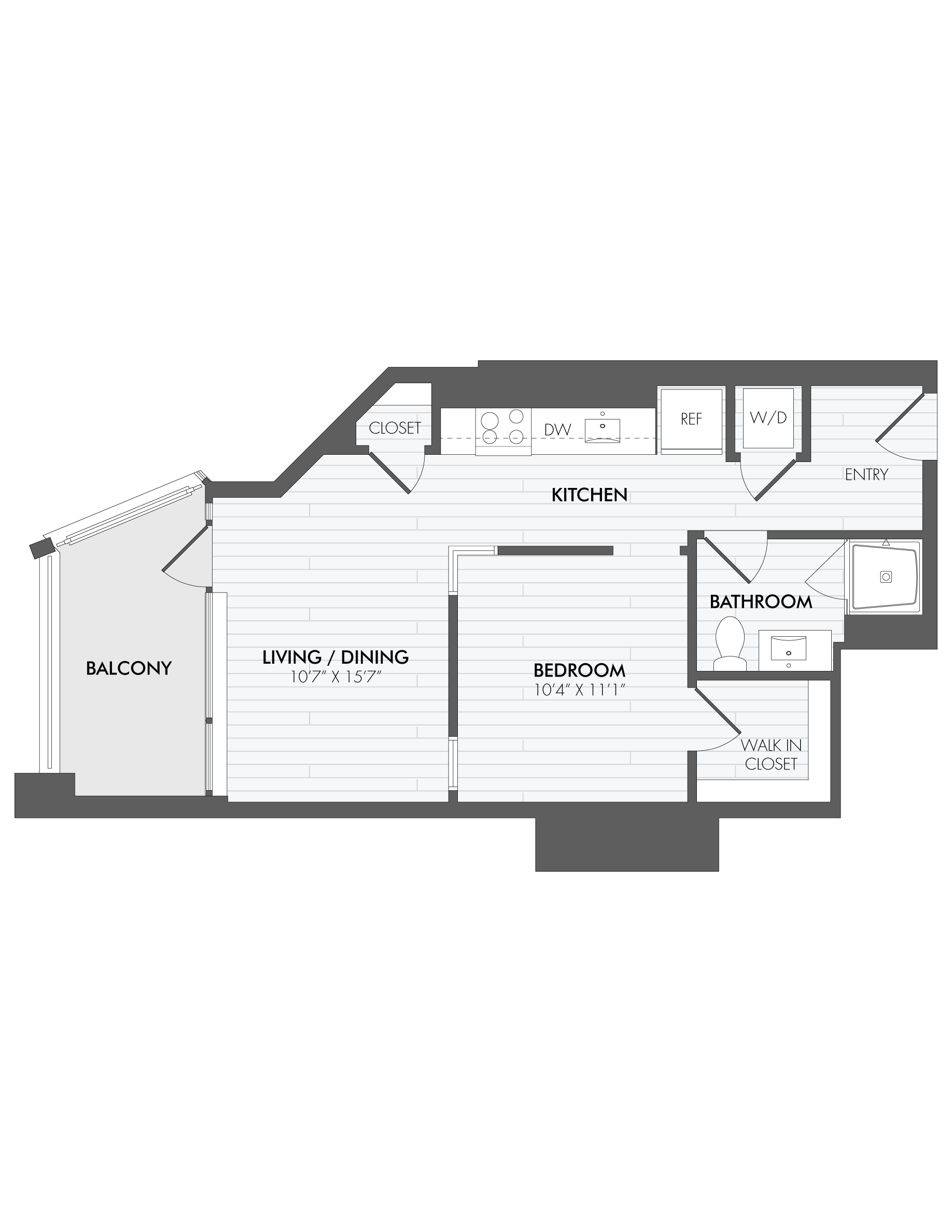 JR 1 Bed/1 Bath-A2 floor plan
