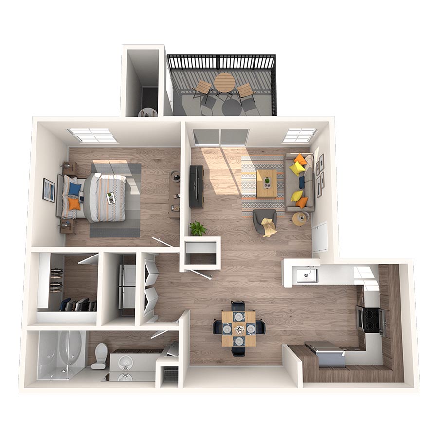 1 Bedroom Renovated floor plan