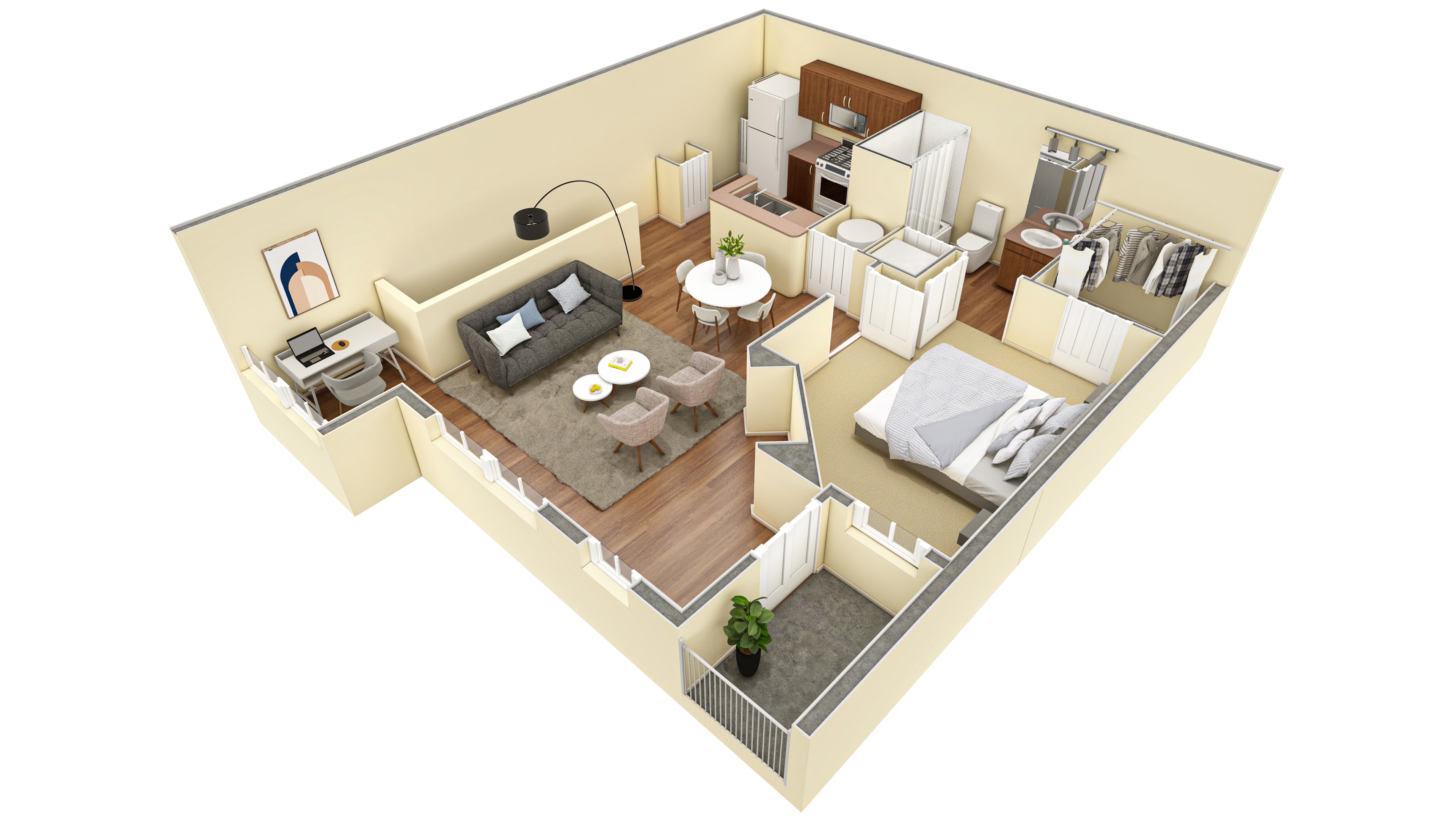 1 BR Designer Overlook floor plan