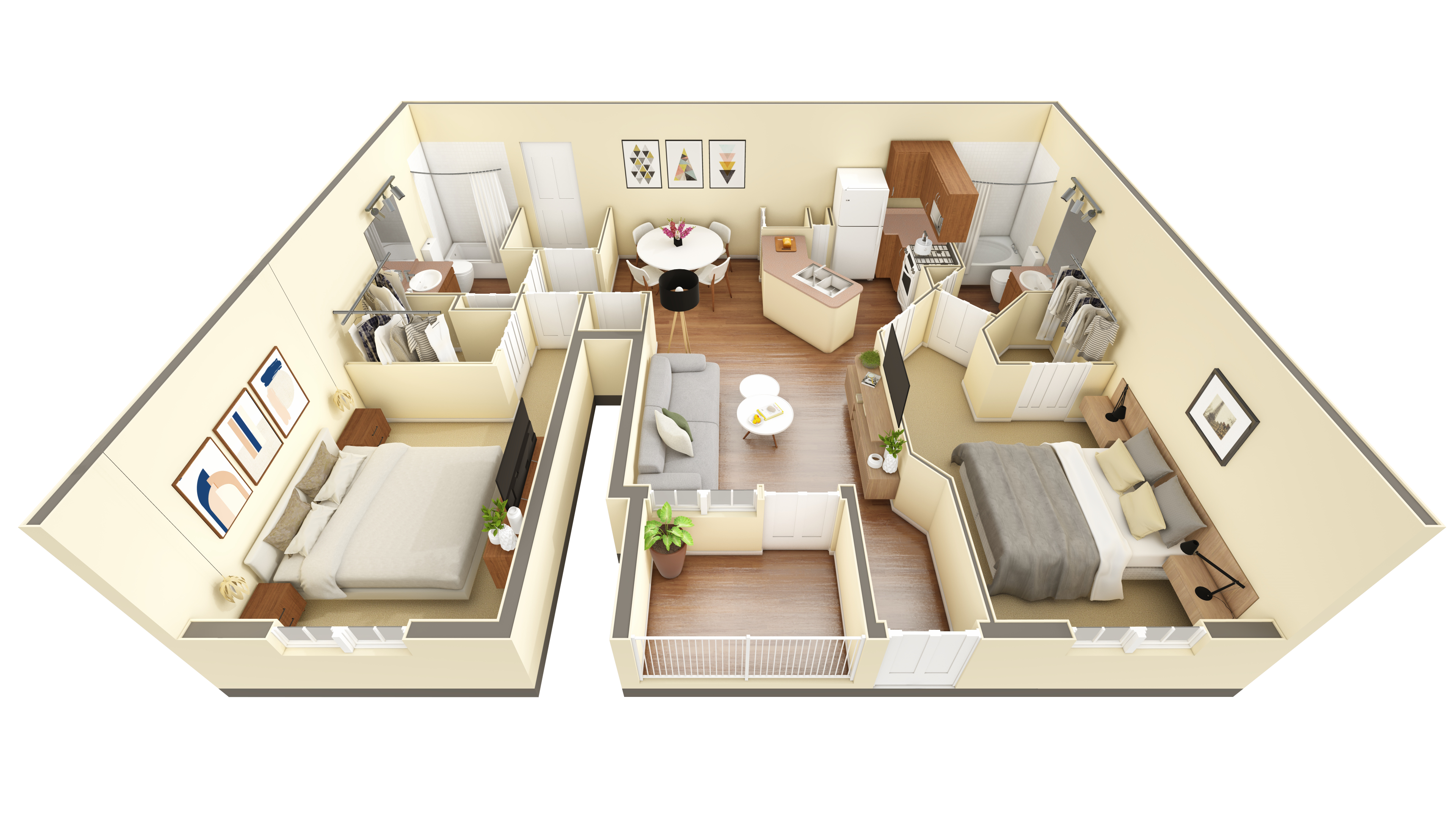 2 BR Grand Courtyard Garage floor plan