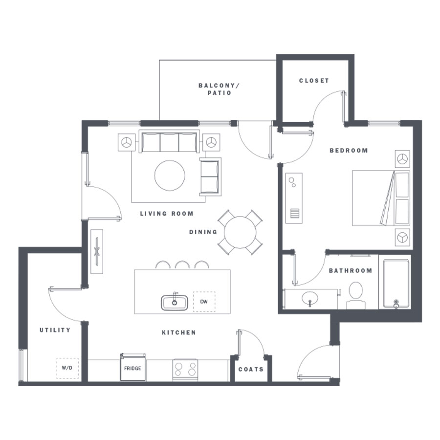 1B floor plan