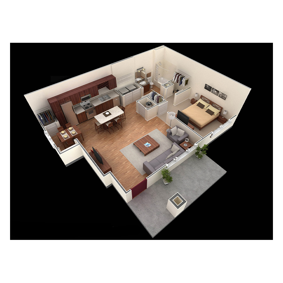 1 BR Grand Courtyard floor plan