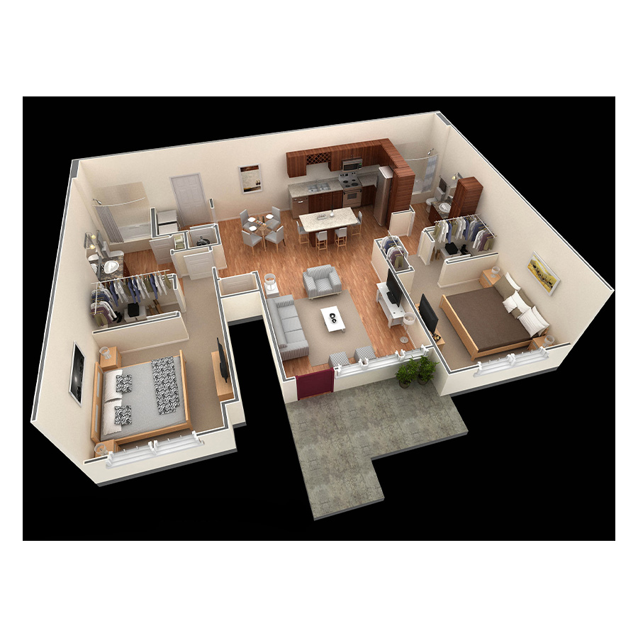 2 BR Grand Courtyard floor plan