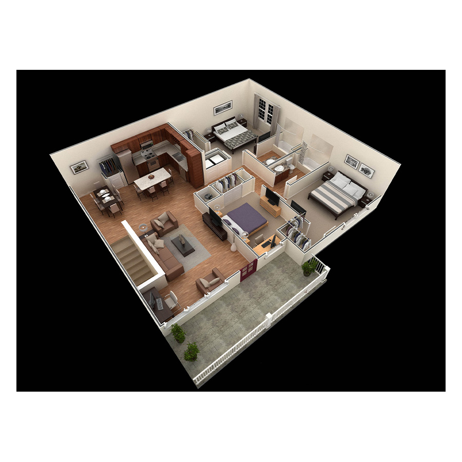 3 BR Grand Overlook floor plan