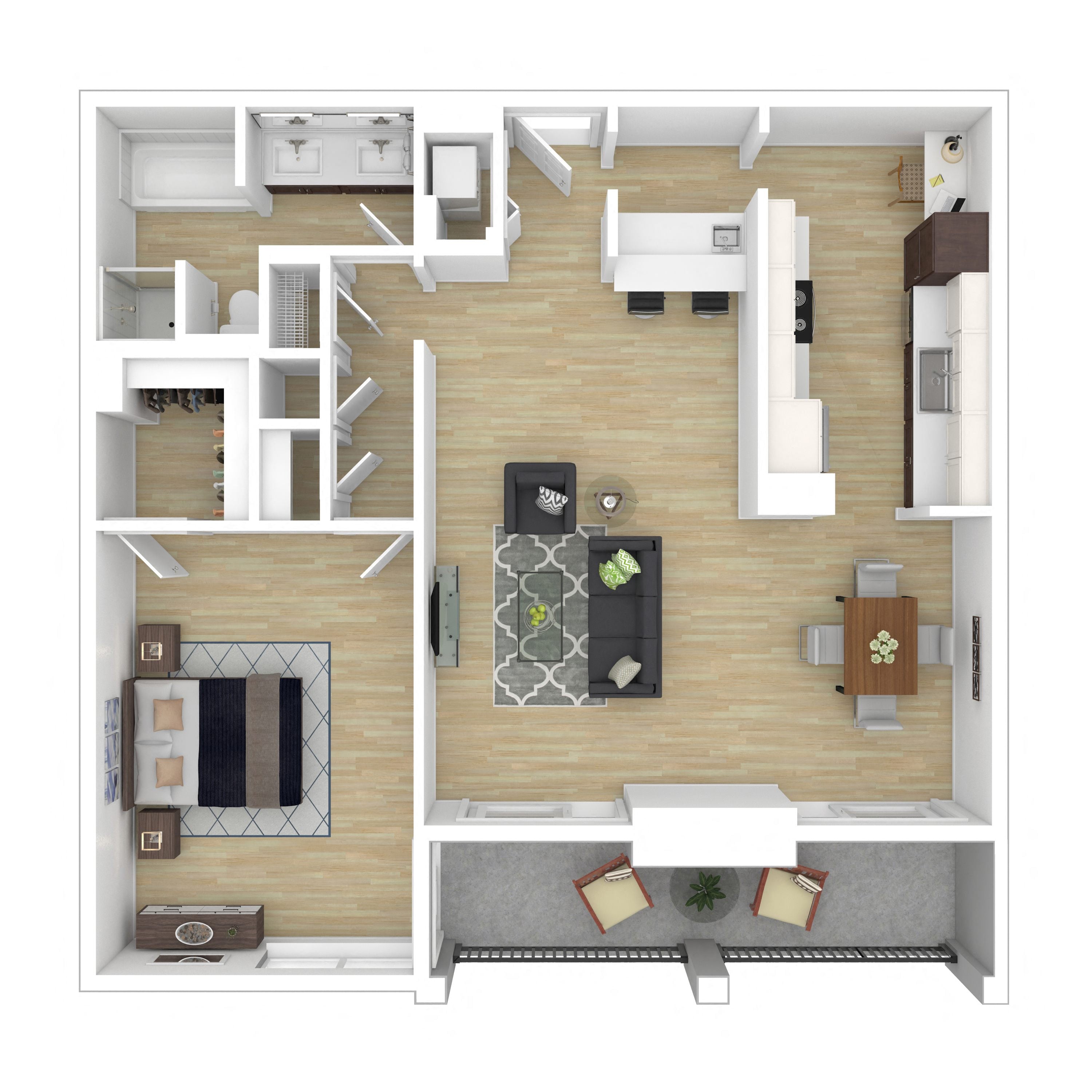 1x1X D floor plan