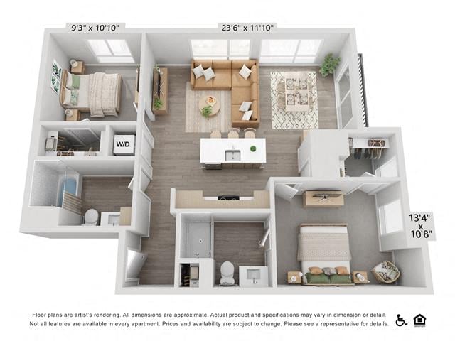 B4.1 | 2 Bed | 2 Bath floor plan