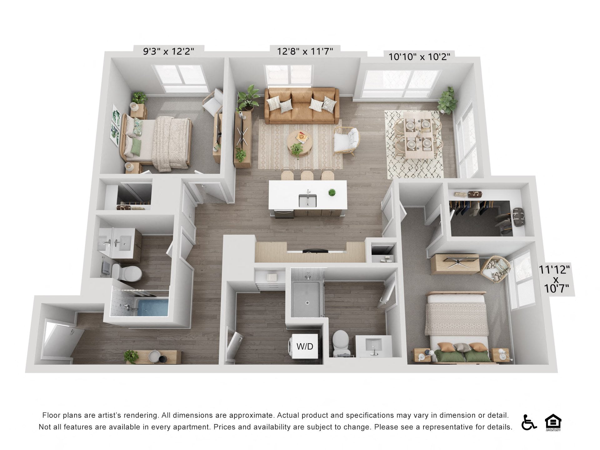 B3.6 L2 | 2 Bed | 2 Bath floor plan