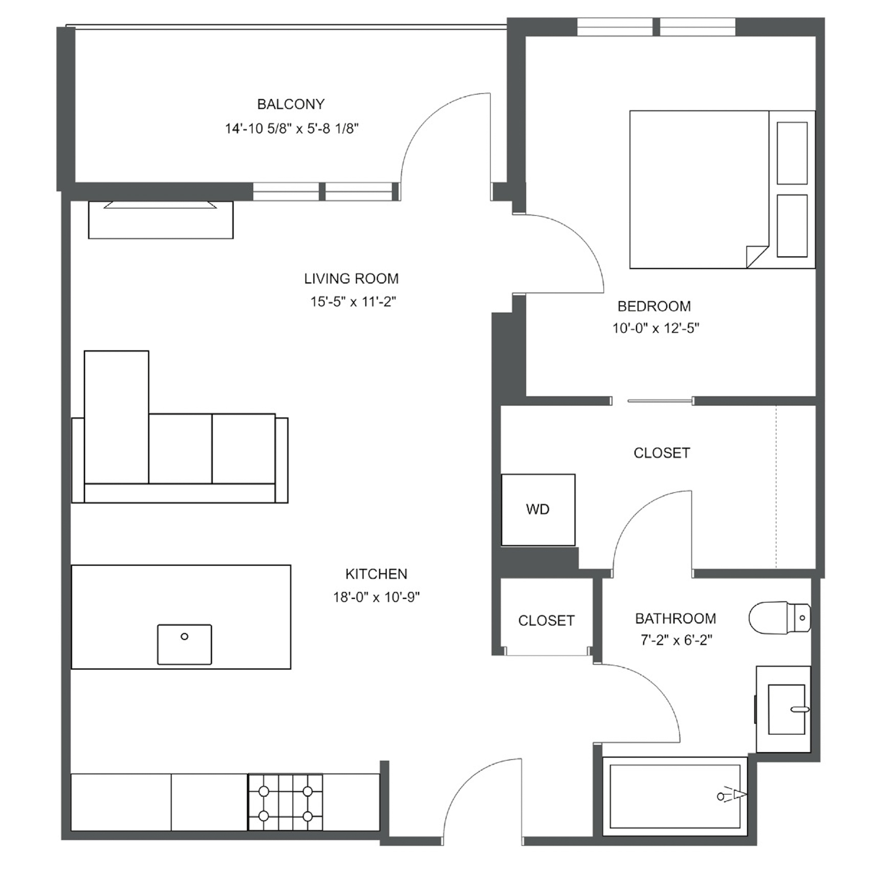 Unit H-908 floor plan