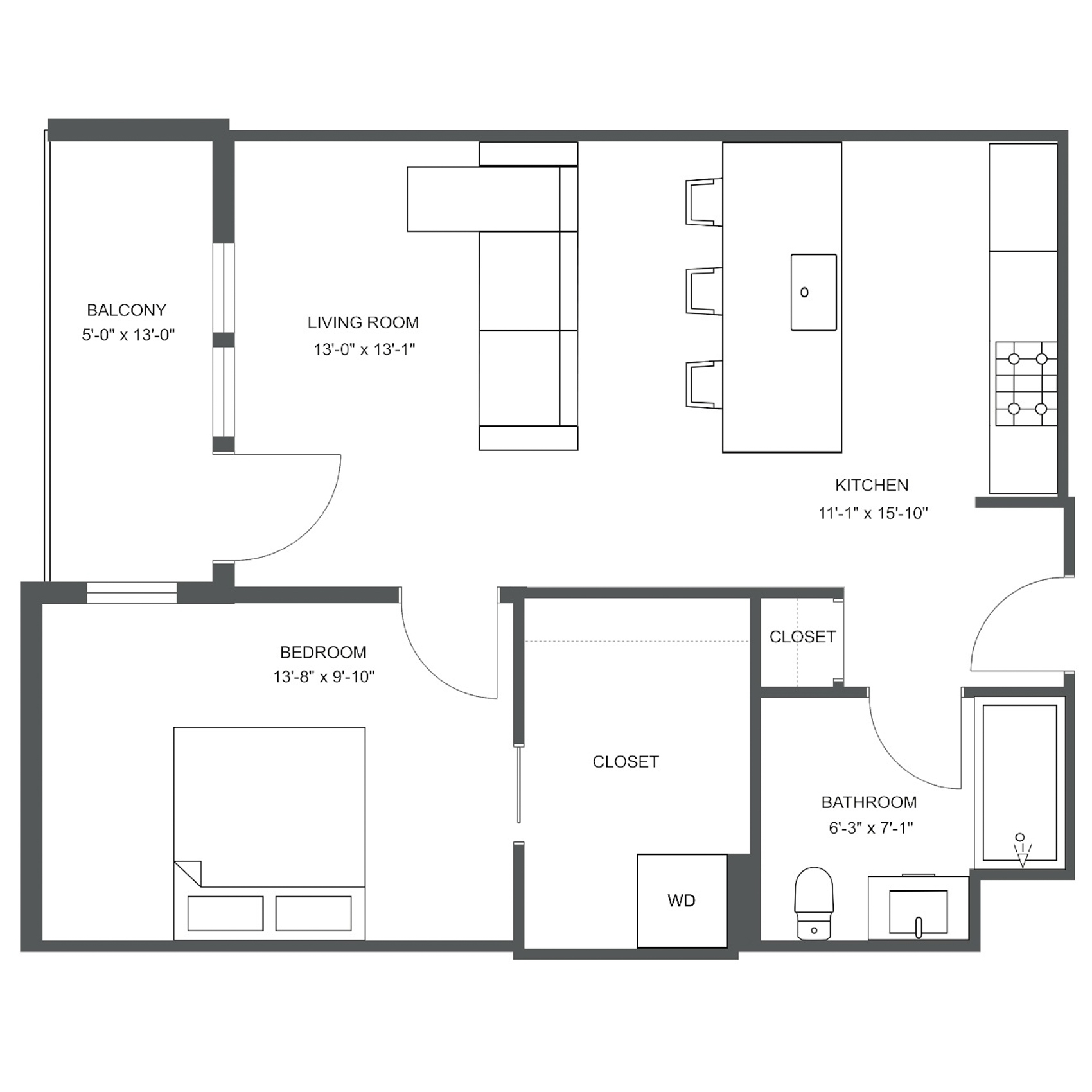 Unit H-715 floor plan
