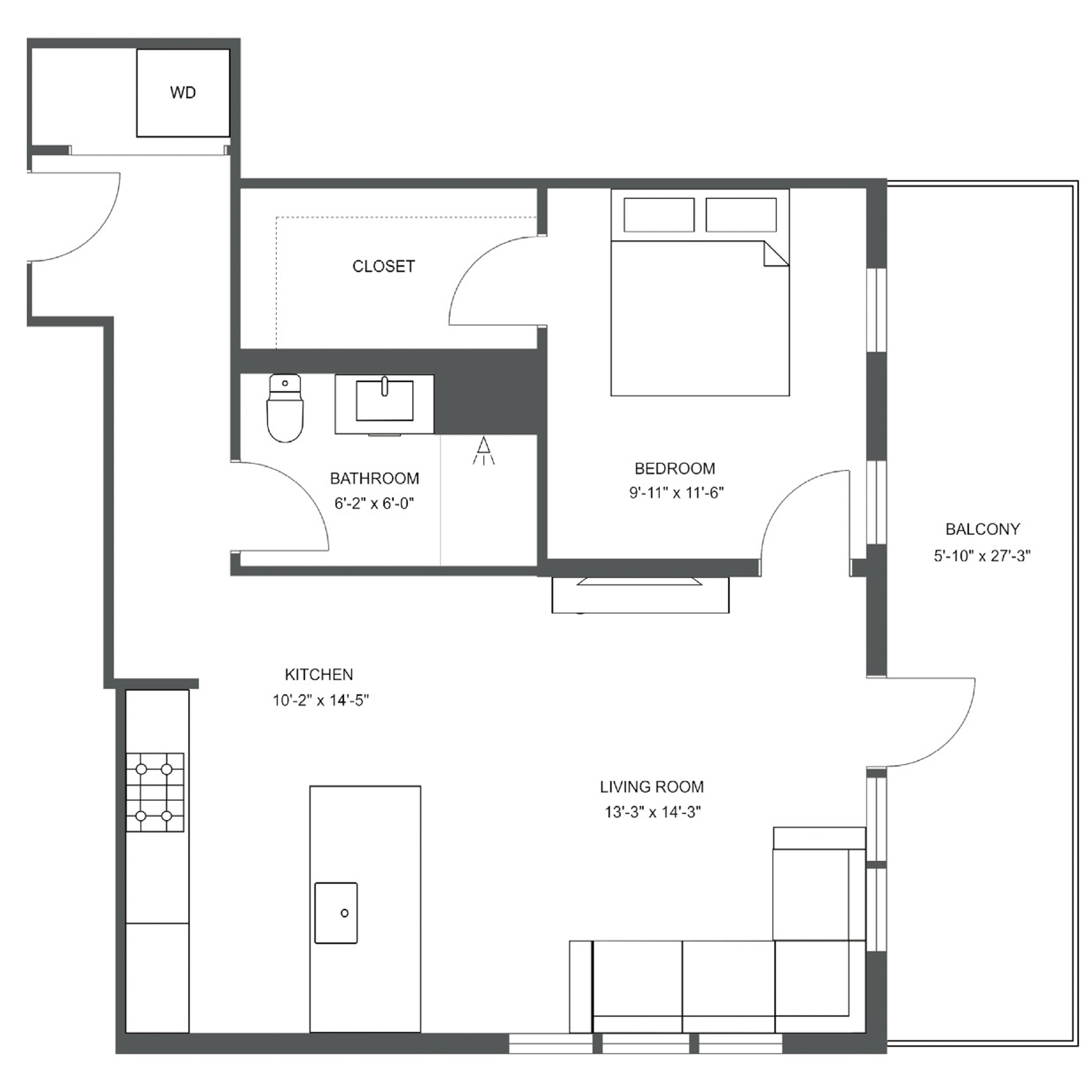 Unit H-517 floor plan
