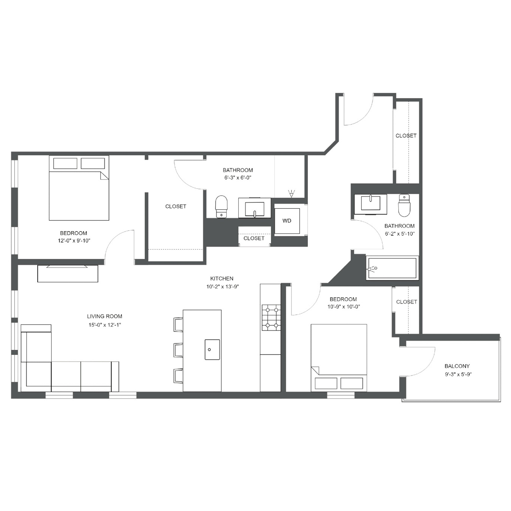 Unit H-316 floor plan