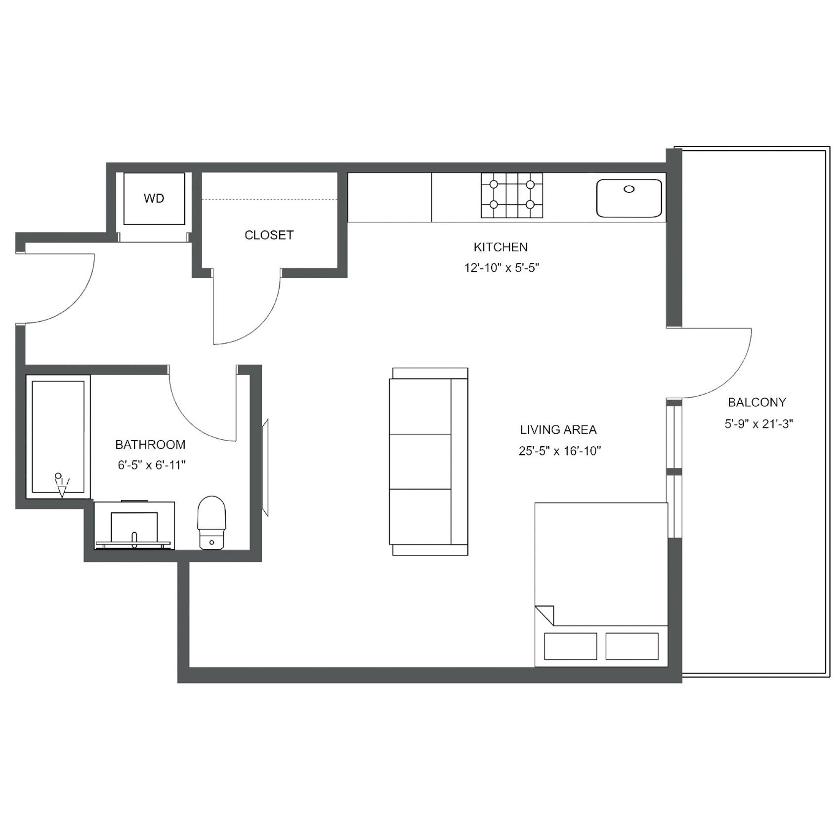 Unit H-718 floor plan