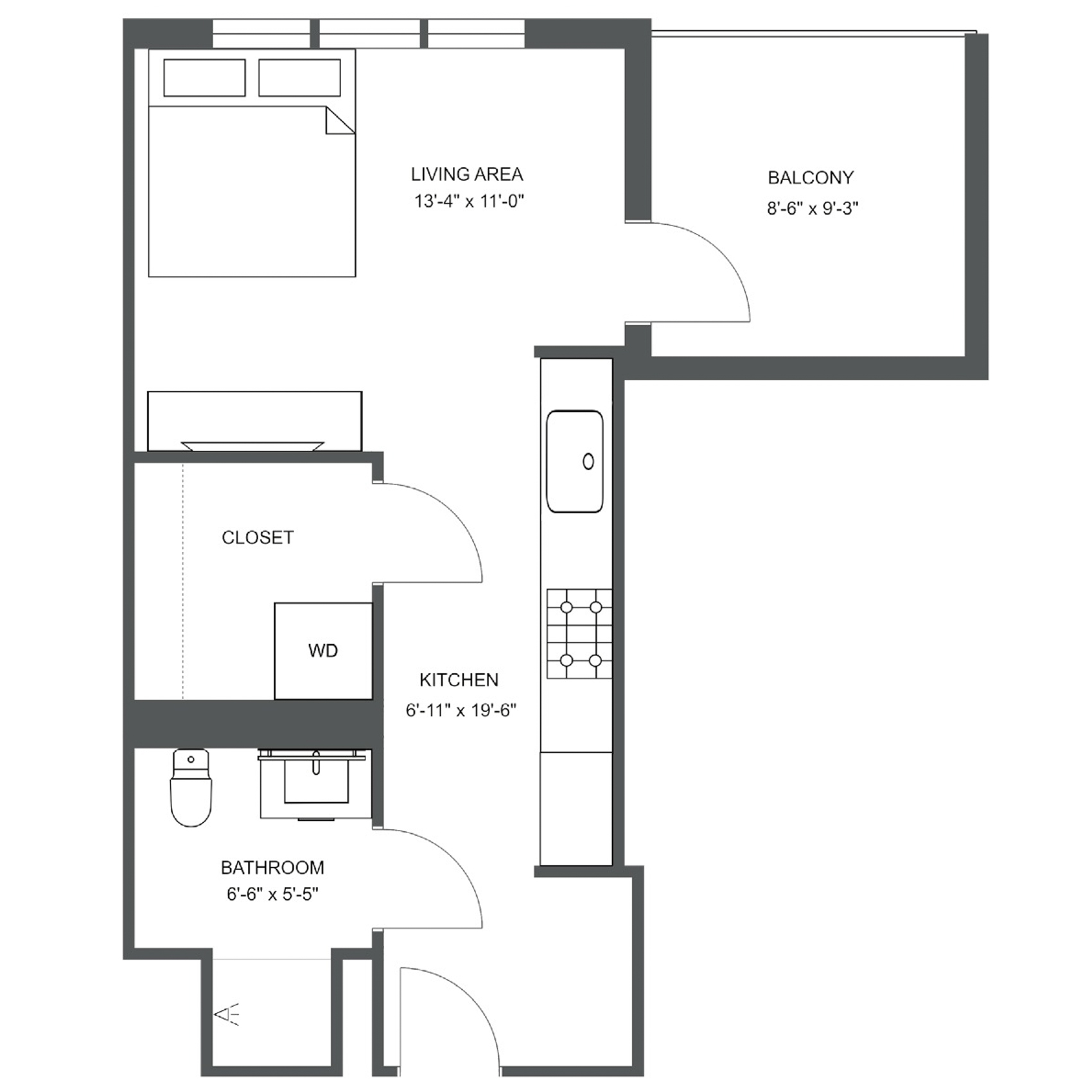 Unit H-807 floor plan
