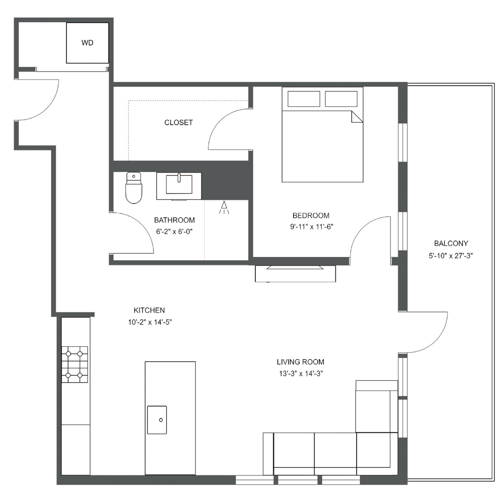 Unit H-217 floor plan