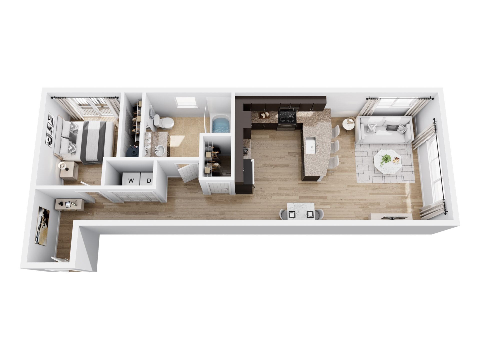 1 x 1 B floor plan