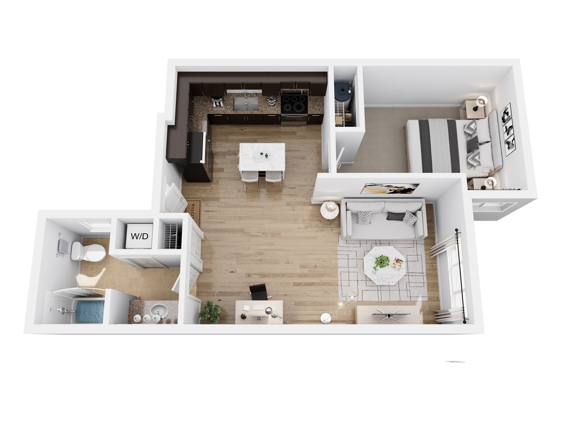 1 x 1 A floor plan