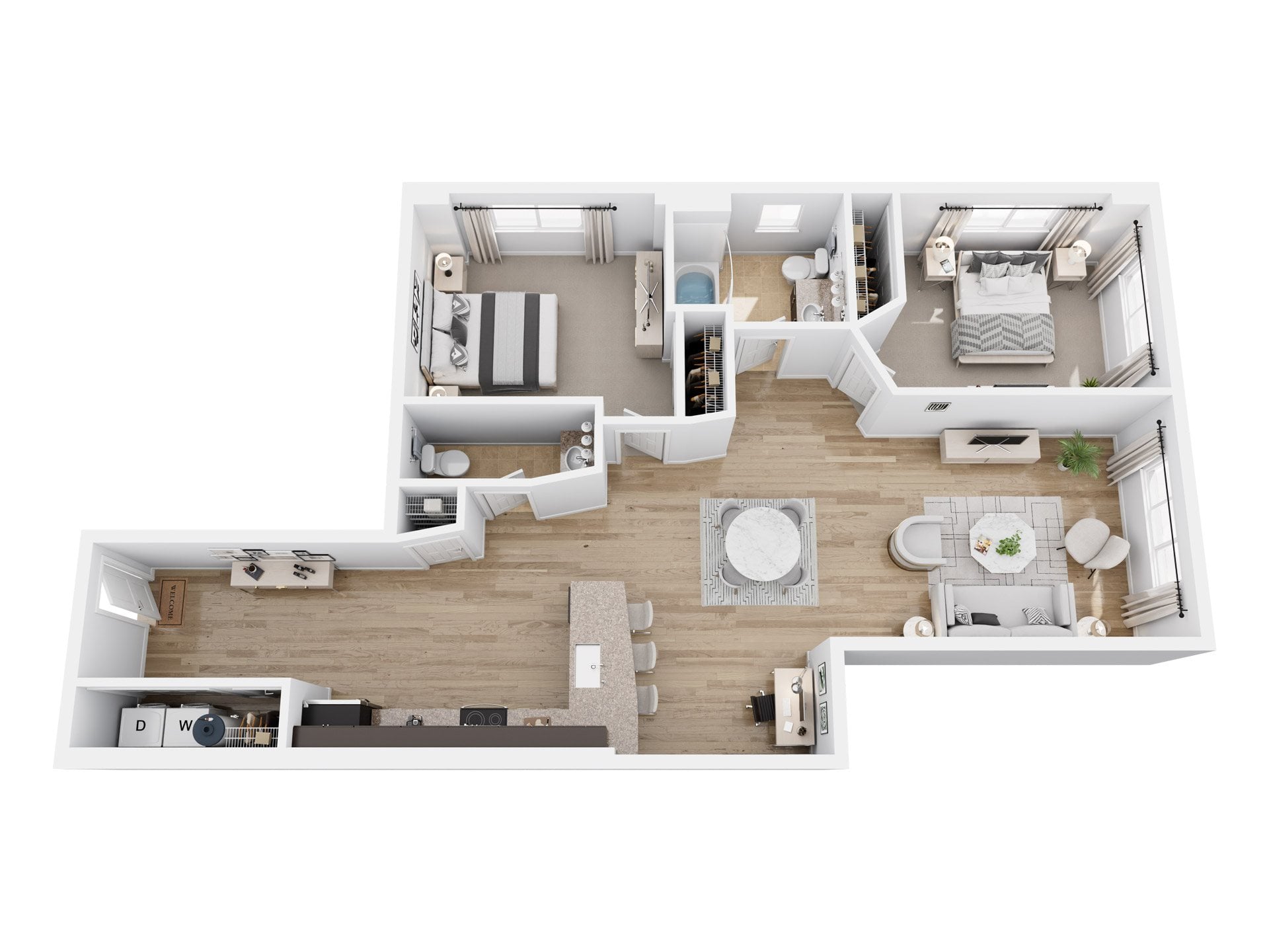 2 x 1.5 D floor plan