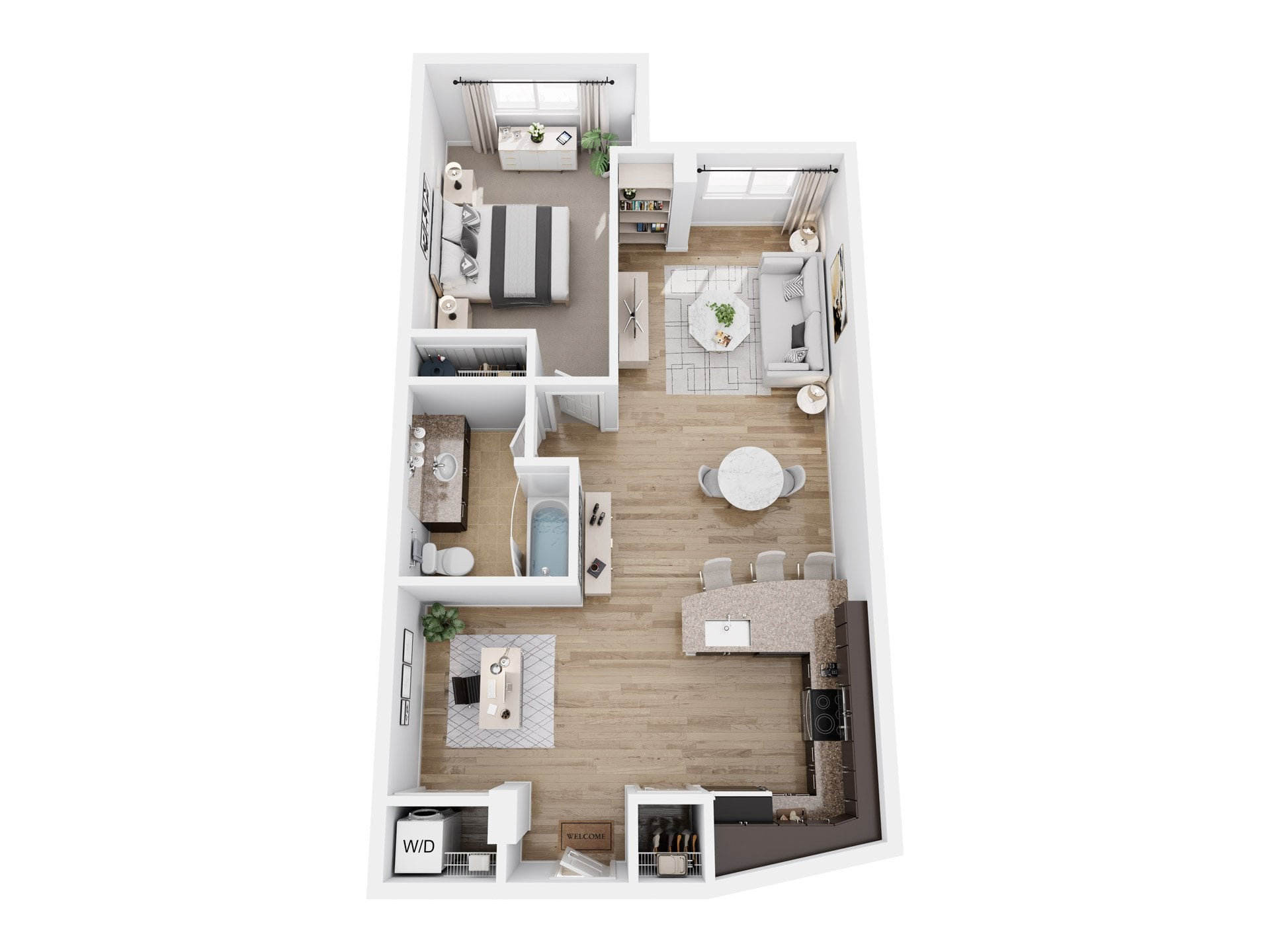 1 x 1 + Den A floor plan