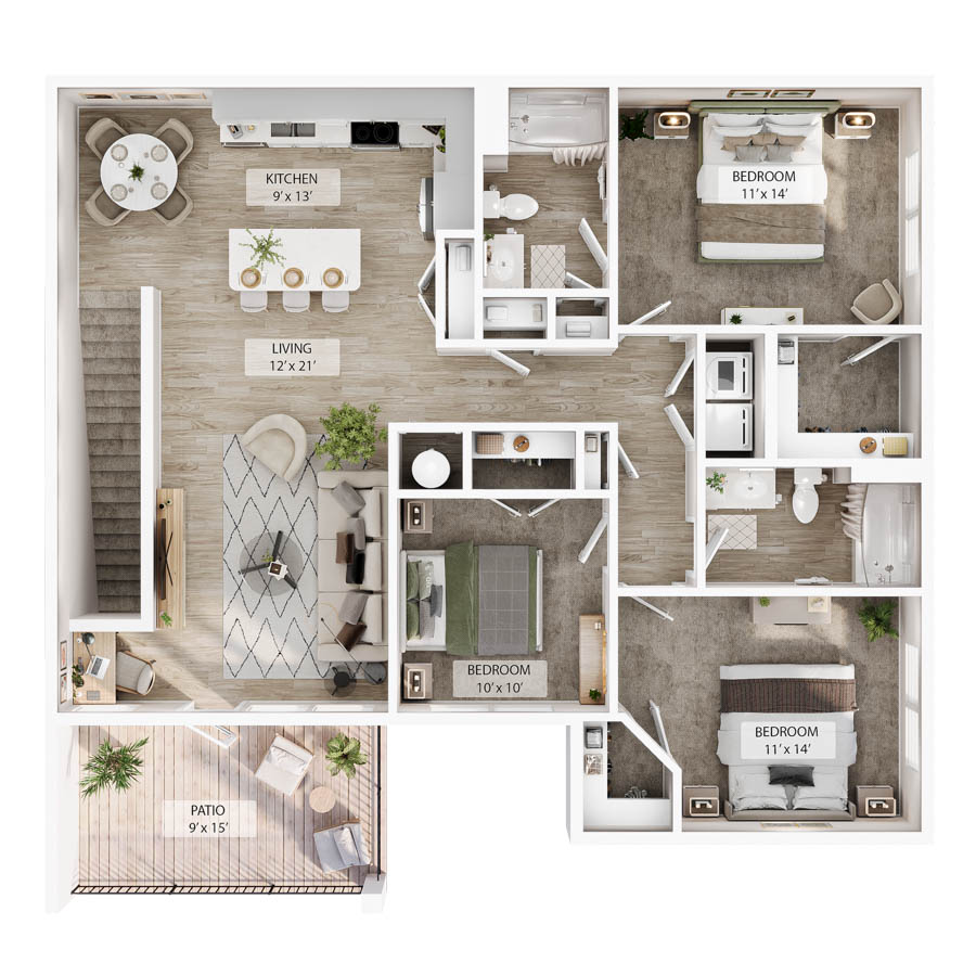 3 BR Grand Overlook floor plan