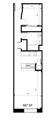 1 Bedroom floor plan