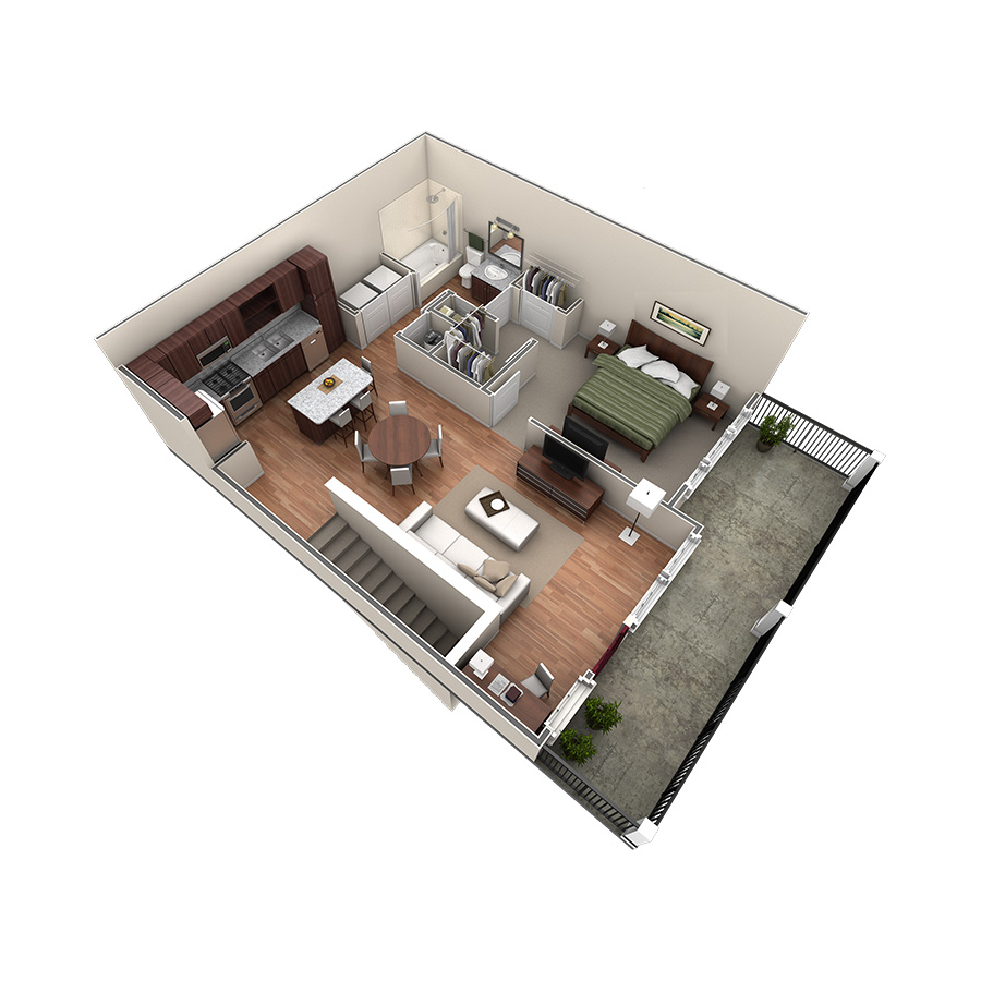 1 BR Designer Overlook floor plan