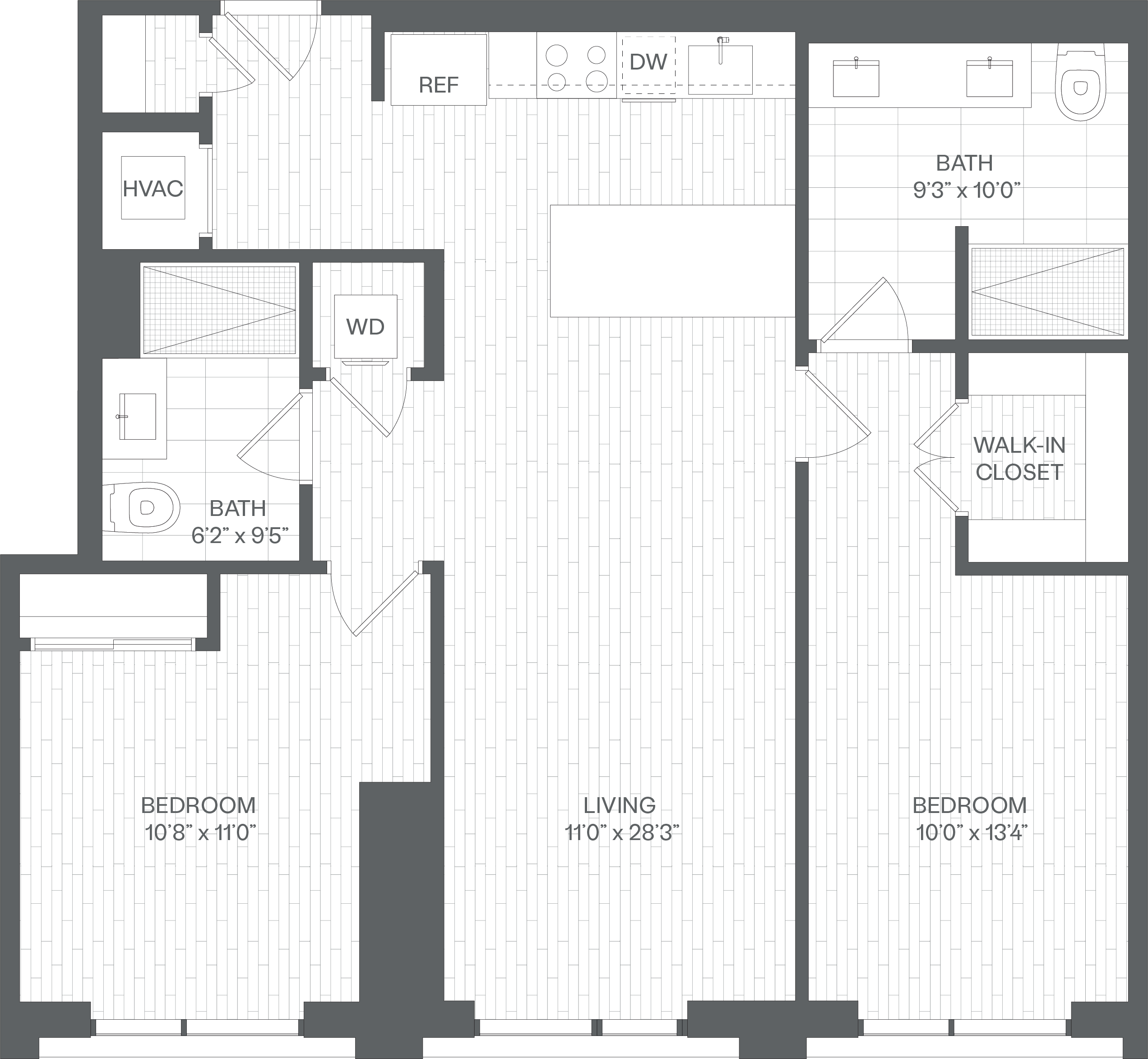 2 Bed/2 Bath-BA(SIM) floor plan
