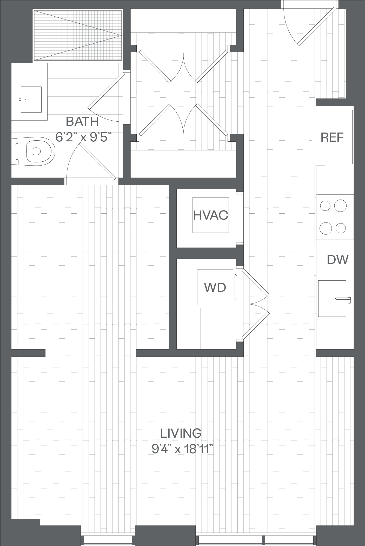 Jr. 1 Bed/1 Bath-SA floor plan