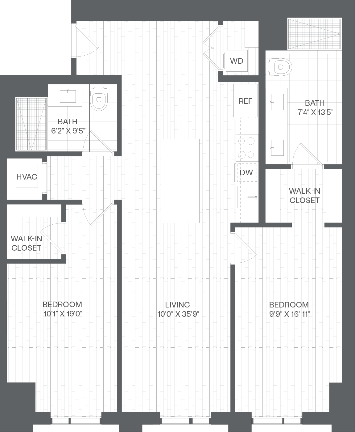 2 Bed/2 Bath-BD2 floor plan