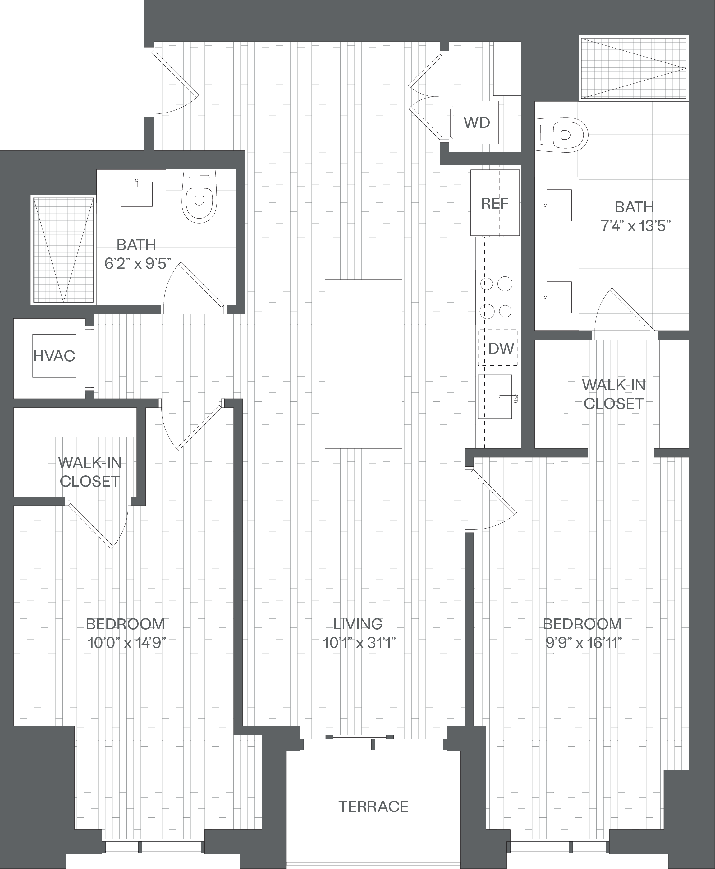 2 Bed/2 Bath-BD floor plan